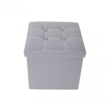 Pouf de rangement carré en simili gris - mobili rebecca - design contemporain - 30x30x30 cm Pouf de rangement carré en simili gris - mobili rebecca - design contemporain - 30x30x30 cm