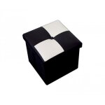 Pouf de rangement pliant - mobili rebecca - noir et blanc - bois - simili (pu) - 30x30x30cm Pouf de rangement pliant - mobili rebecca - noir et blanc - bois - simili (pu) - 30x30x30cm
