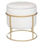 Pouf de rangement en velours 24 cm - silumen - blanc - blanc - noir Pouf de rangement en velours 24 cm - silumen - blanc - blanc - noir