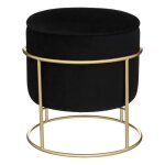 Pouf de rangement en velours - silumen - blanc - 24 cm