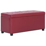 Pouf de rangement vidaxl - rouge bordeaux - similicuir - 1 place - contemporain - design
