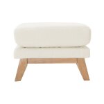 Miliboo - pouf repose - pieds d�houssable scandinave en tissu effet laine boucl�e blanc cass� et bois ...