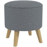 Homcom - pouf - lin - 39x39x40cm - gris