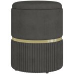 Homcom - tabouret de rangement - velours - 36x36x44cm - gris