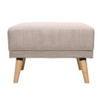Miliboo - pouf repose - pieds scandinave en tissu beige et bois clair ulla