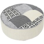 Pouf rond patchwork gris