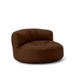 Pouf rond dext�rieur lumaland - marron - tissu - confortable avec dossier moelleux