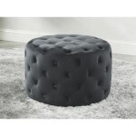 Pouf fourca en velours - gris