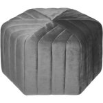 Pouf seis - velours - gris h30 cm - gris - atmosphera createur dinterieur