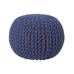 Pouf en tricot - coloris bleu marine 35 x 40 cm