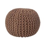 Pouf en tricot rond chocolat