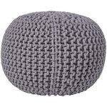 Pouf en tricot rond - gris fonc� 35 x 40 cm