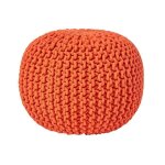 Pouf en tricot rond orange