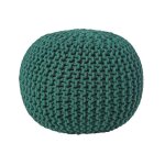 Pouf en tricot rond vert
