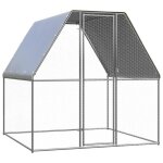 Poulailler - vidaxl - 2x2x2 m - acier galvanis� - toit en poly�thyl�ne - ext�rieur