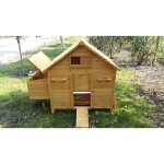 Poulailler bassette xl 6 � 10 poules - poulailler direct - marron - 10 animaux