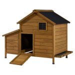 Poulailler avec pondoir en bois cocotte - marron
