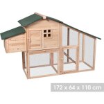 Poulailler avec clapier en sapin mon jardin - beige / vert - l 172 x p 64 x h 110 cm