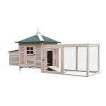 Pawhut - poulailler - bois - 196x76x97cm - beige