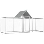 Poulailler - vidaxl - 3 x 1 x 15 m - acier galvanis� - r�sistant � leau - porte verrouillable