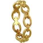 Bague femme - les poulettes - maillons ovales - plaqu� or