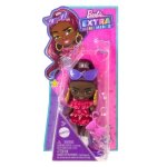 Poupe barbie extra mini minis - mattel - hln47 - robe  volant rouge - accessoires