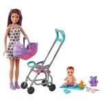 Poup�e barbie - skipper balade en poussette - coffret avec accessoires - 3 ans et +