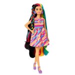 Poupe barbie ultra - chevelure 3 avec longs cheveux bruns et 16 accessoires de coiffure