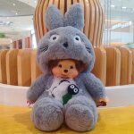 Poupe kiki totoro monchichi doll peluche 20cm gris mignon enfants jouet cadeau de nol meilleur cadeau ...