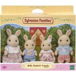 Poup�e - sylvanian families - la famille lapin cr�me - articul�e et habill�e avec soin