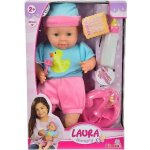 Poupon laura a faim 38cm - simba - corps souple - cuill�re et biberon magiques