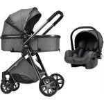 Poussette 3 en 1 bb combine sige - auto nacelle haute trio rversible rglable haute qualit roues ...