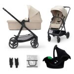 Poussette 3 en 1 combin�e kinderkraft newly avec si�ge auto i - size syst�me de voyage l�g�re 75 kg plie ...