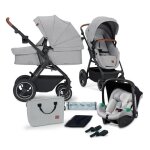 Poussette 3en1 kinderkraft b - tour - silver grey - nacelle / si�ge auto / sac de transport