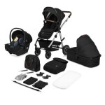 Poussette combine 3en1 lionelo amber - pack poussette canne nacelle siege auto sac et accessoires - ...