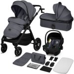 Poussette bb 3en1 lionelo layla - naissance jusqu 22kg - inclu nacelle sige auto isize sac et accessoires ...