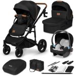 Poussette bb 3en1 lionelo mari tour - jusqu 22kg - nacelle cosy sige auto - isize - noir