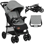 Poussette canne lgre lionelo emma - plage rapide - 6 - 36 mois - sac inclus - grand panier - gris