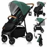 Poussette tout terrain lionelo natt - grandes roues gonflables - lgre & pliable - jusqu 22 kg - vert ...