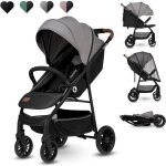 Poussette canne lionelo zoey - de 6  36 mois - capote xxl pour protection solaire - gris