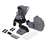 Poussette combine 2en1 lionelo mika plus - naissance jusqu 22kg - pack poussette duo nacelle sac et ...