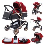 Poussette combine 3 en 1 yazoco sige - auto nacelle trio rversible rglable haute qualit roues increvables ...