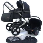 Poussette combine 3en1 pixini kalani - noir / gris - jusqu 15kg - avec sige auto i - size (r129)