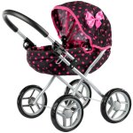 Poussette pour poupe avec nacelle profonde pliable roues mousse - gomme - kinderplay (kp0260g)