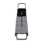 Poussette de march� 2 roues avec sac en tissu � rayures 45l noir et blanc jet -