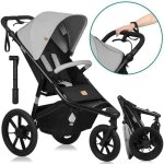 Poussette tout terrain lionelo azura - sportive - jusqu 22kg - frein double - pompe inclus - gris
