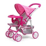 Poussette pour poup�e kateprestige milly mally - rose / gris - convient aux poup�es jusqu� 50cm