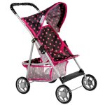 Poussette pour poupe lgre et pliable avec capote panier et harnais - kinderplay (kp0280g)