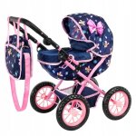 Poussette pour poupe nacelle pliable avec sac roues mousse - gomme et poigne rglable - kinderplay ...