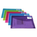 Pqt de 5 pochettes porte - document id a4 + assorti vif transparent